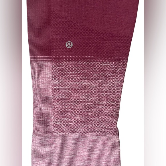 Lululemon Seamlessly Street Crop Leggings Sz 6 Cranberry Ombre Capri Seamless - Picture 4 of 8